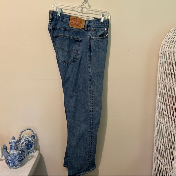 Levi’s 501 Blue Jeans Men’s 36/29 Cotton Button Fly Red Tab Straight Athleisure - Picture 1 of 16